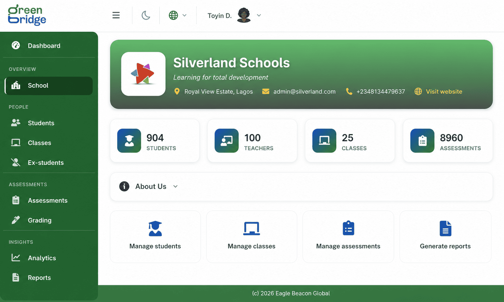 Green Bridge for Schools, on your desktop